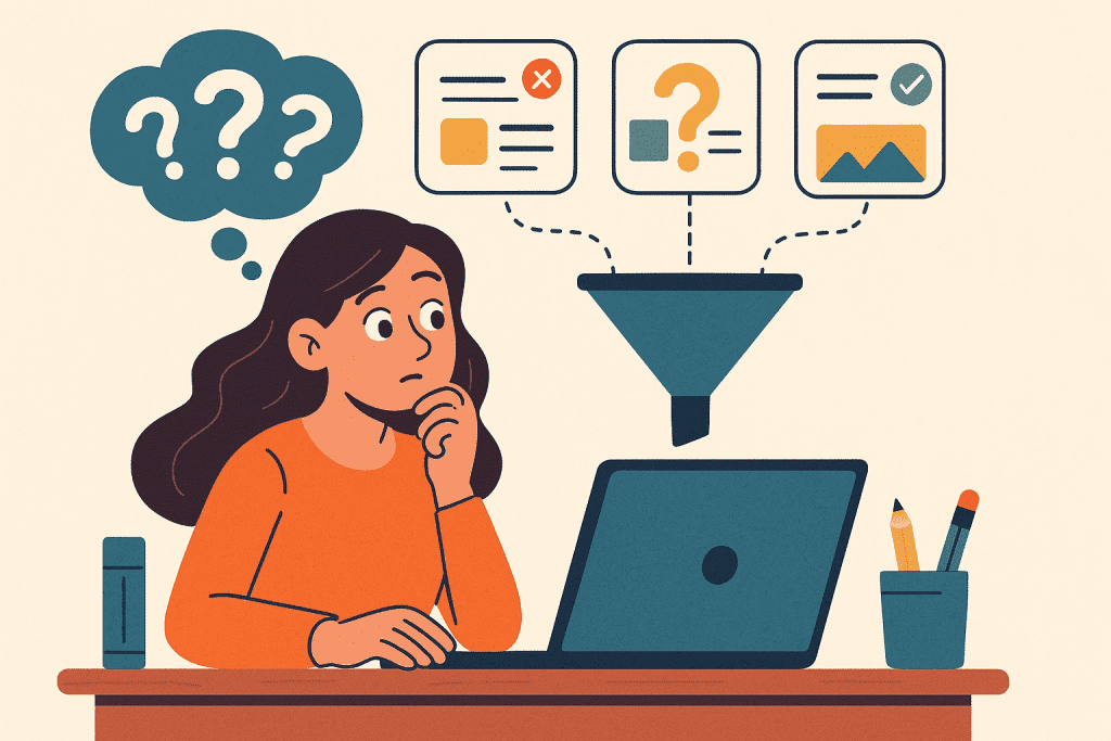 internal questions to filter content