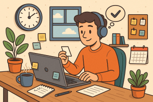 stay focused and organized while working remotely